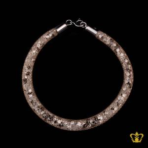 Mesh-tube-golden-color-bracelet-filled-with-white-and-black-crystal-stone-exquisite-jewelry-gift-for-her