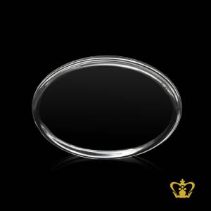 Personalized-crystal-oval-shape-paper-weight-for-desktop-customized-with-your-name-designation-logo