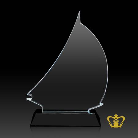 Personalized-crystal-yacht-plaque-with-black-base-customized-engraved-logo-text