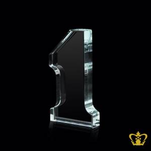 Number-1-crystal-cutout-one-years-appreciation-service-award-trophy-with-clear-base-customized-logo-text