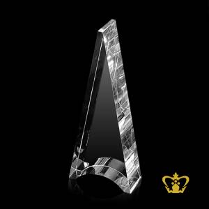 Handcrafted-crystal-pyramid-trophy-customize-text-engraving-logo-base-