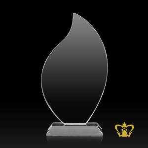 Personalized-crystal-flame-cutout-trophy-with-clear-base-customized-logo-text