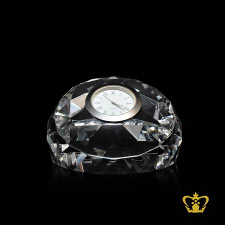 Personalized-Crystal-Paper-Weight-with-Clock-For-Desktop-Customized-With-Your-Name-Designation-Log