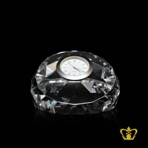Personalized-Crystal-Paper-Weight-with-Clock-For-Desktop-Customized-With-Your-Name-Designation-Log