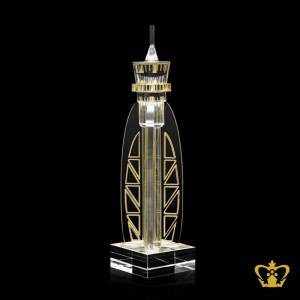 Crystal-Replica-of-Dubai-Airport-Tower-with-Black-Crystal-base-Souvenirs-mementos-for-tourist-gift