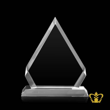 Regal-diamond-crystal-trophy-with-clear-base-customized-logo-text