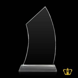 Personalize-crystal-arc-trophy-with-clear-base-customized-text-engraving-logo