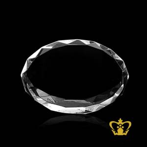 Personalized-oval-diamond-cut-crystal-paper-weight-for-desktop-customized-with-your-name-designation-logo