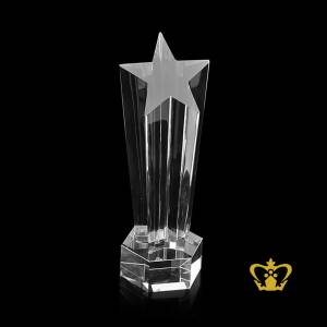 Penta-Star-Pillar-Crystal-Trophy-with-Clear-Base-Customized-Logo-Text