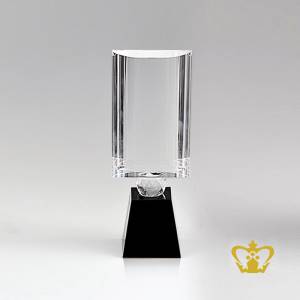 Half-cylinder-crystal-trophy-with-crystal-diamond-and-clear-base-customized-logo-text