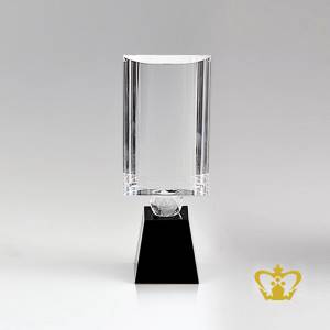 Half-Cylinder-Crystal-Trophy-on-Black-Base-Customized-Logo-Text