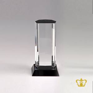 Pillar-Crystal-Trophy-with-Black-Base-Customized-Logo-Text