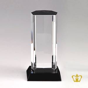 Pillar-Crystal-Trophy-with-Black-Base-Customized-Logo-Text