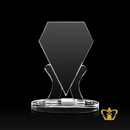 Personalized-crystal-diamond-cutout-plaque-with-oval-clear-base
