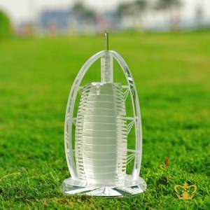 Dubai-Famous-Land-Mark-Burj-Al-Arab-Crystal-Replica-Gift-Tourist-Souvenir-3-X-1-75-Inch-Customized-Logo-Text-