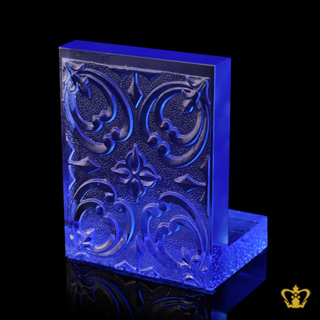 Artistry-Crystal-Blue-Stand-Base-with-Intricate-Design