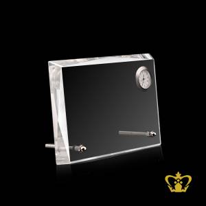 Manufactured-Artistic-Crystal-Photo-Frame-with-Clock-and-Customize-Engraving