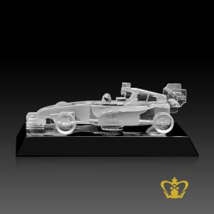 Personalized-Crystal-Replica-of-Racing-Car-stands-on-Black-Crystal-Base-Customized-Text-Engraving-Logo-Base-Box