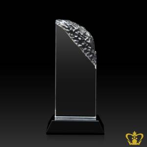 Abstrct-Pillar-Trophy-Crystal-with-Black-Base-Customized-Logo-Text-9X3-5IN