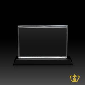 Handcrafted-rectangle-crystal-horizontal-plaque-with-black-base-customized-logo-text