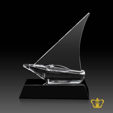 BLG-SHIP-9-5IN-HT-W-BLACK-BASE-BOAT-NEW