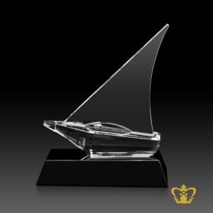 BLG-SHIP-9-5IN-HT-W-BLACK-BASE-BOAT-NEW