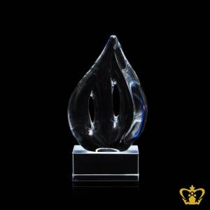 Crystal-flame-trophy-with-clear-base-customized-logo-text