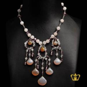 Stylish-necklace-embellished-with-crystal-stone-and-pearl