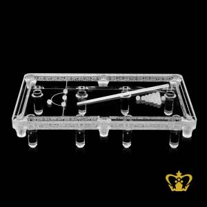 Customized-crystal-replica-of-snooker-table-with-ball-and-stick