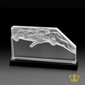 Personalize-crystal-horse-riding-trophy-with-black-base-customized-text-engraving-logo