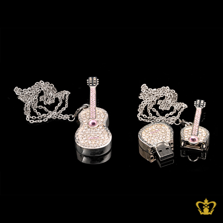 Flash-drive-USB-guitar-pendant-embellish-with-crystal-diamond-exquisite-jewelry-gift-for-her