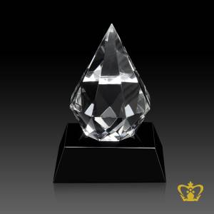 Handcrafted-diamond-trophy-with-black-base-customized-logo-text-