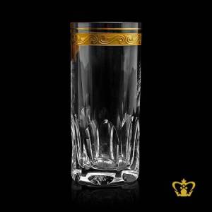 Classic-golden-rimmed-modish-tall-highball-crystal-glass