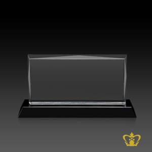 Handcrafted-rectangle-crystal-horizontal-plaque-with-black-base-customized-logo-text