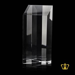 Handcrafted-block-rectangular-facet-cut-crystal-trophy-customized-logo-text-