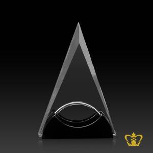 Personalized-crystal-obelisk-trophy-stands-on-black-base-custom-text-engraving-logo-base