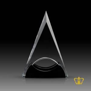 Personalized-crystal-obelisk-trophy-stands-on-black-base-customize-text-engraving-logo-base