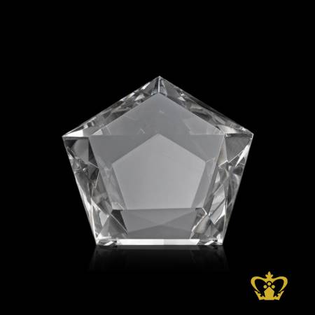 Manufactured-Crystal-Pentagon-Star-Plaque-with-Intricate-Detailing-Customized-Image-Text-Engraving-Logo