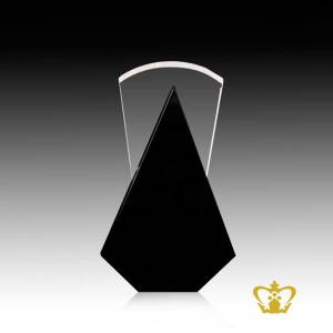 Handcrafted-Optic-Clear-And-Black-Crystal-Trophy-In-Twin-Stands-Custom-Text-Engraving-Logo-Base-UAE-Famous-Souvenirs