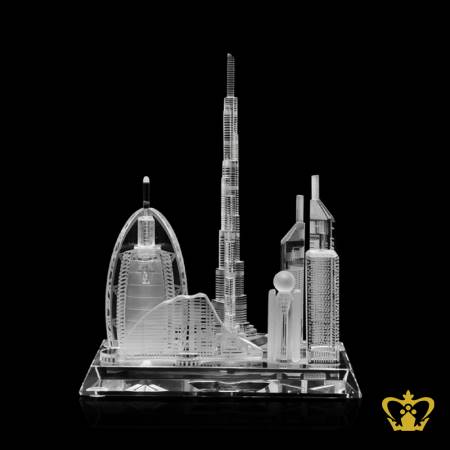 Dubai-Skyline-Famous-Landmarks-Crystal-Replica-Gift-Tourist-Souvenir-5-X-6X-2-5-Inch-Customized-Logo-Text-