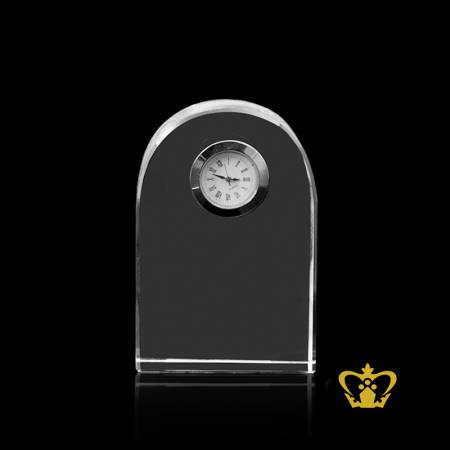 Personalized-Crystal-Mehrab-With-Clock-For-Desktop-Customized-With-Your-Name-Designation-Logo