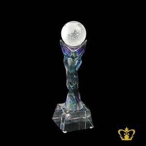Blue-Crystal-Trophy-with-Globe-Clear-Base-Customized-Logo-Text