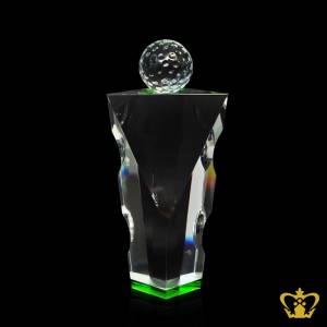 Manufactured-Artistic-Crystal-Golf-Trophy-with-Intricate-Design