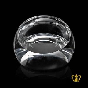 Personalized-crystal-half-round-paper-weight-desktop-customized-with-your-name-designation-logo