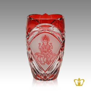 Religious-spiritual-holy-gift-crystal-ruby-Lakshmi-Vase-Indian-festival-Diwali-celebration-Hindu-god