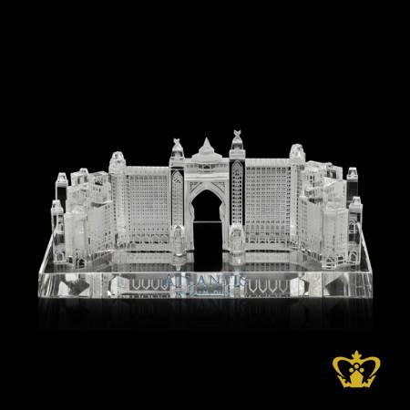 Crystal-Replica-of-Atlantis-Hotel-with-clear-base-custom-text-a-world-Famous-Landmark-Gift-Tourist-Souvenir-
