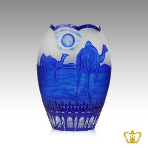 Crystal-decorative-vase-with-camel-engraved-UAE-traditional-souvenir-gift