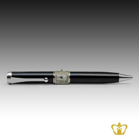 Writing-pen-black-with-clock-attached-gift-for-him-fathers-day