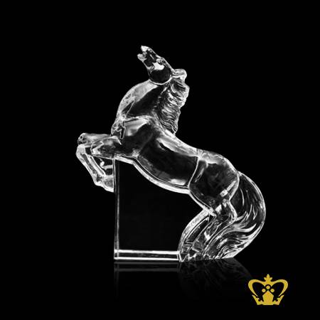 Personalized-crystal-horse-replica-customized-text-engraving-logo