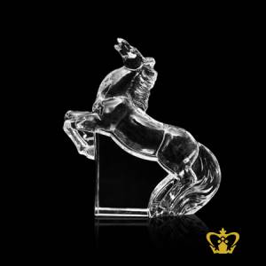 Personalized-crystal-horse-replica-customized-text-engraving-logo